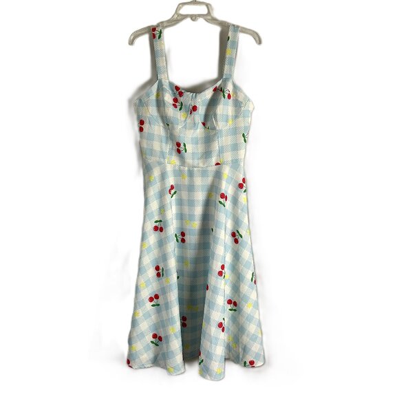 belle poque Dresses & Skirts - Belle Poque Cherry Gingham Rockabilly Pin up Dress L